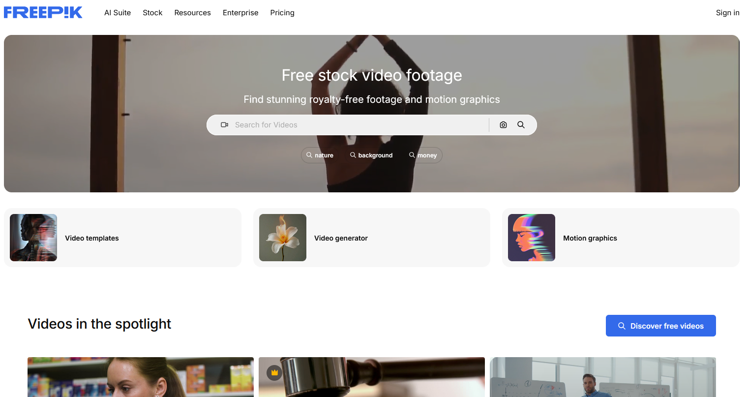 おすすめの無料動画素材サイト：videvo