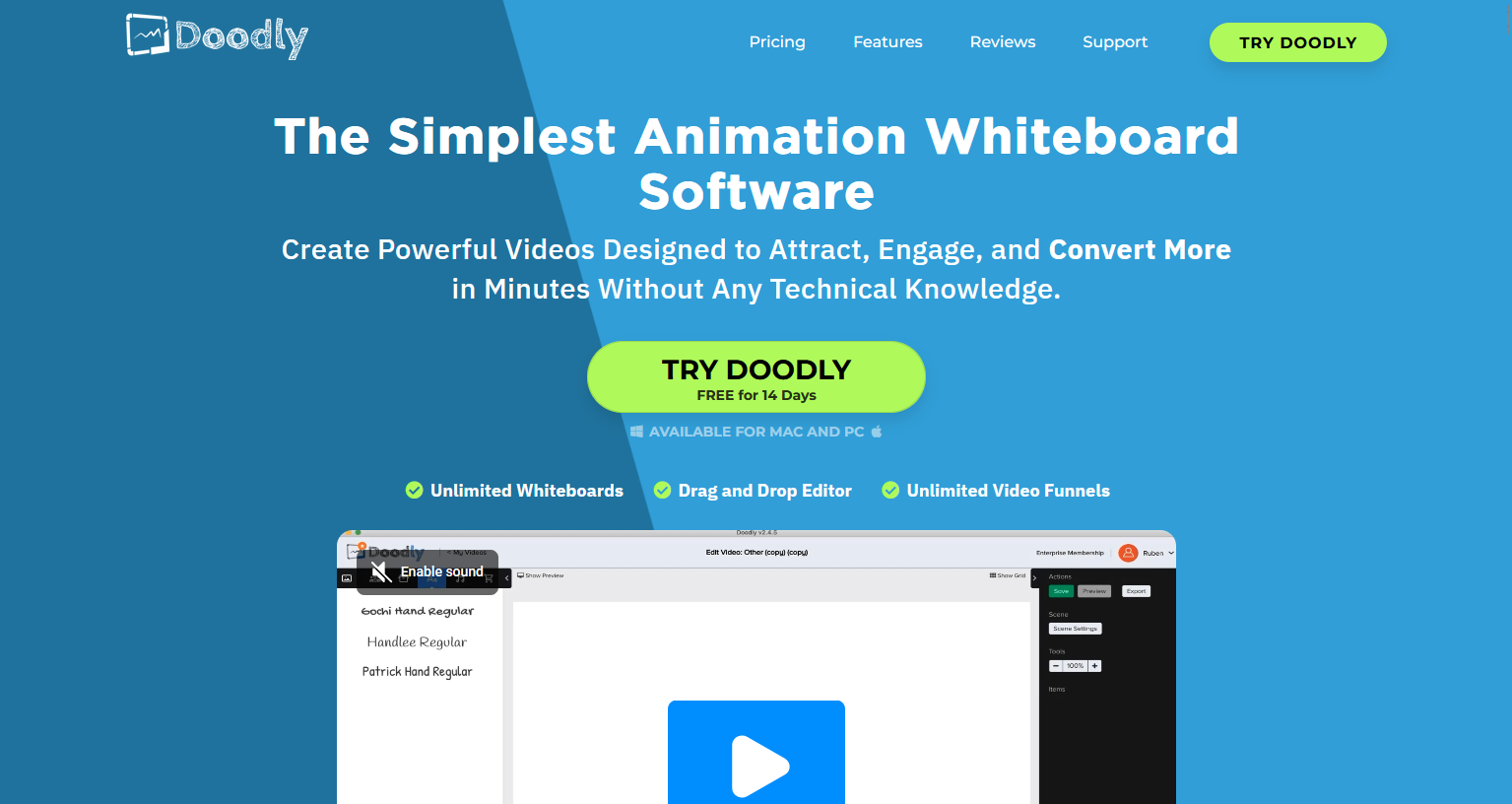 ホワイトボードアニメーションに使えるツール：DOODLY