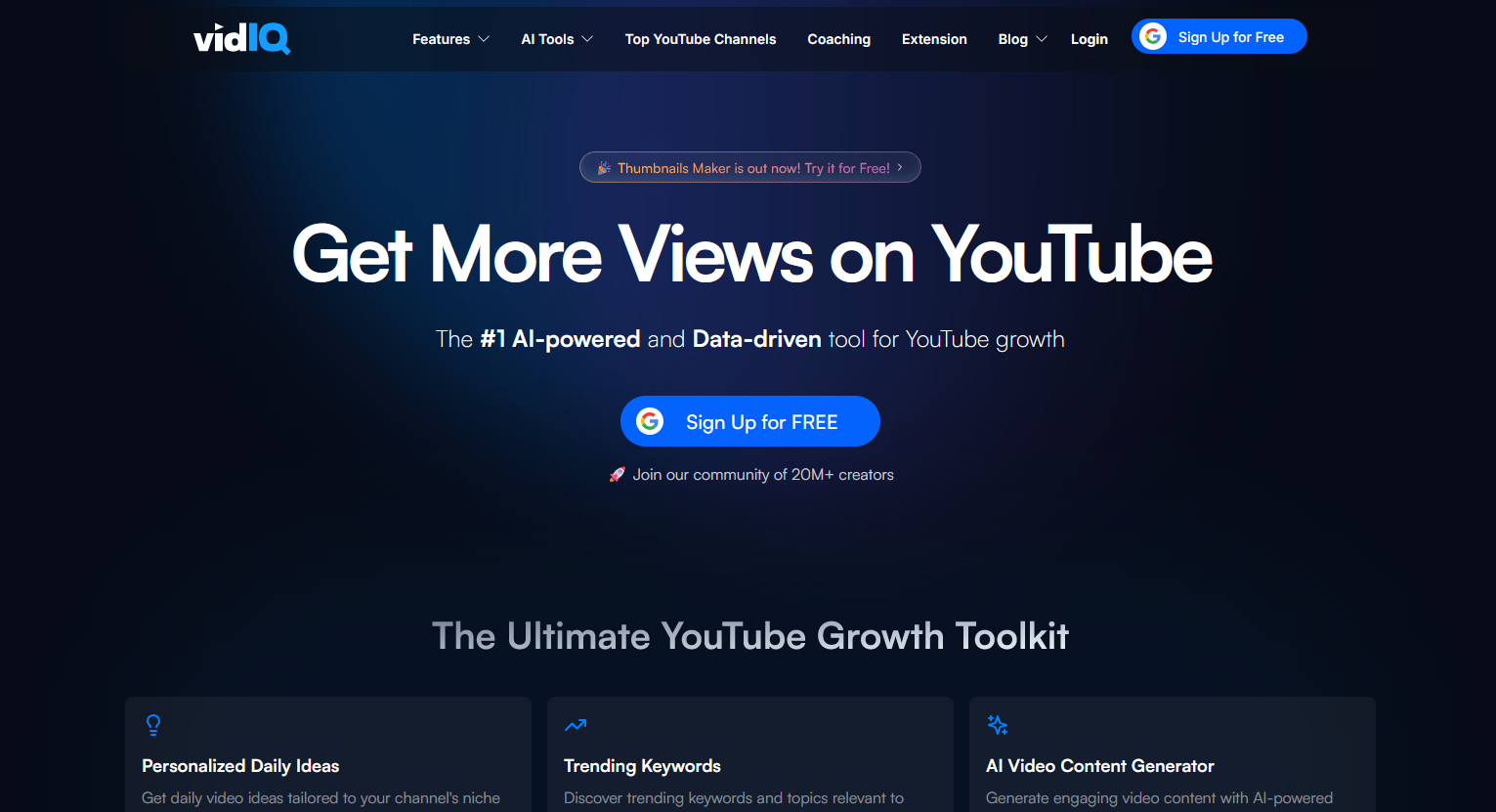 VSEO対策に役立つツール:vidIQ