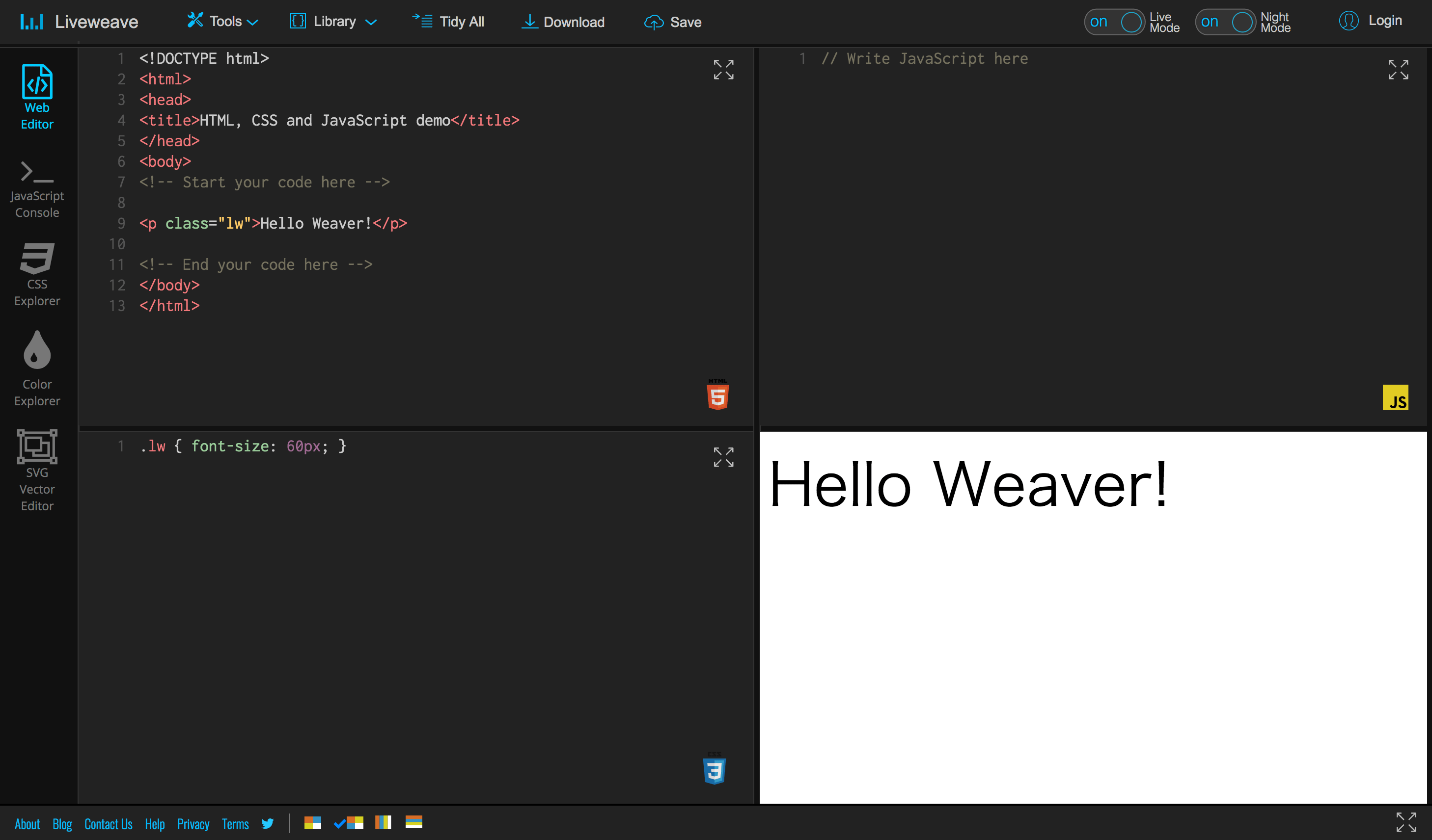 Liveweave_トップページ