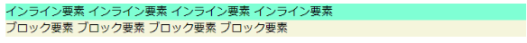 displayプロパティをinlineに変え横に並べblockクラス内のdiv要素がインライン要素になり、横並びになっている画像