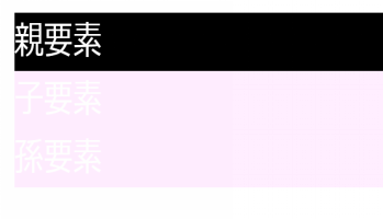 CSSプロパティcolorで親要素にテキストカラーを設定するだけで子孫要素に色の設定を継承し文字が目立たなくなった時の画像