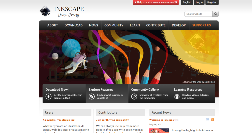 ドロー系ソフト「Inkscape」